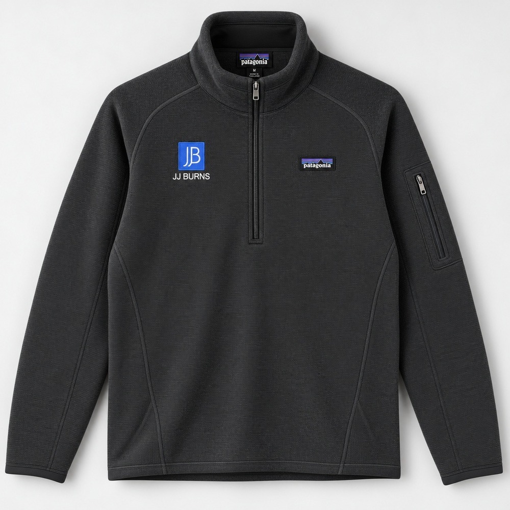 Patagonia Better Sweater Mens Medium Gray Quarter Zip Fleece Pullover JJ Burns